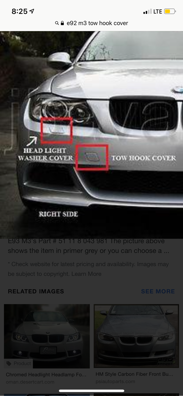 unpainted, Left Side Pikki Front Bumper Headlight Washer Cover for E92 E93 3-Series 2011-2014 LCI